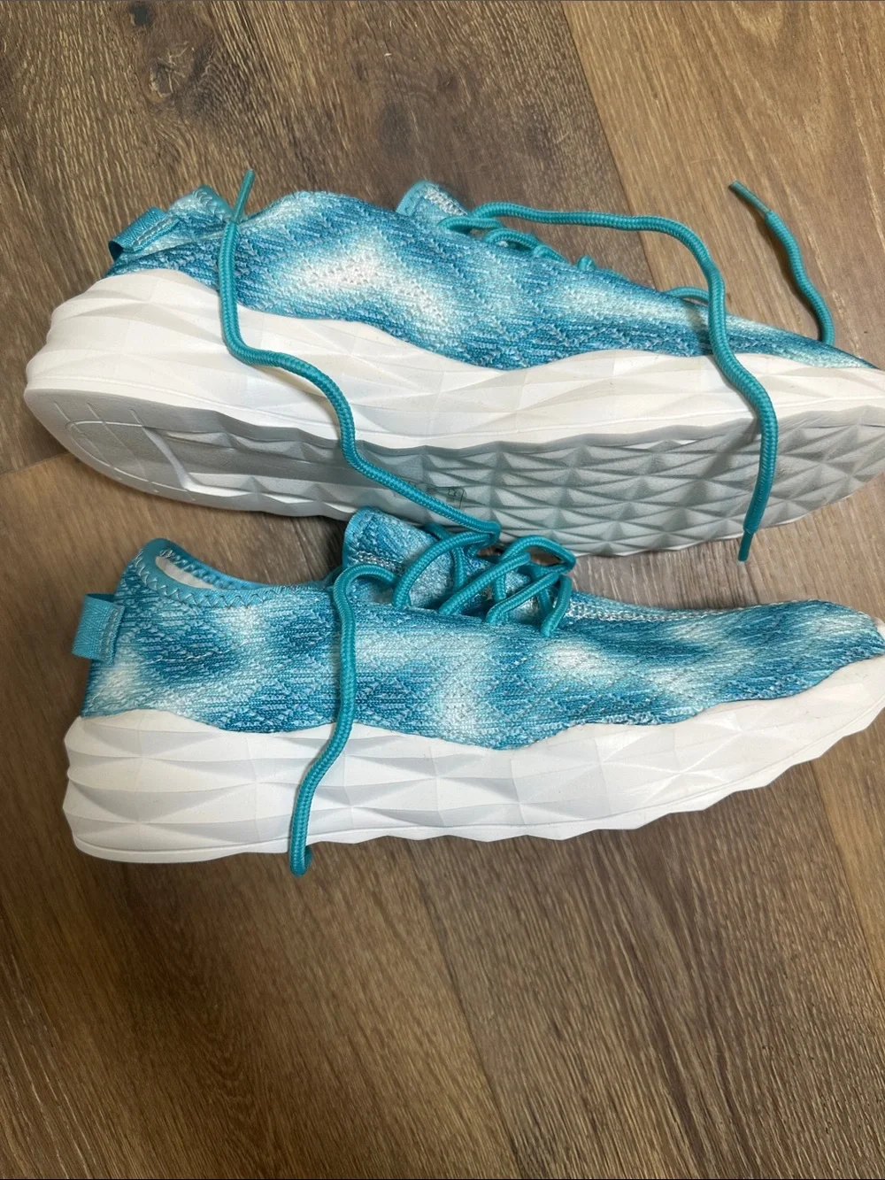 J.Renee Teal Knit Lace-Up Sneakers (18)